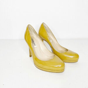 LK Bennett Sledge Nutmeg tan Patent Platform Courts Pump women's eu 36.5 us 5.5